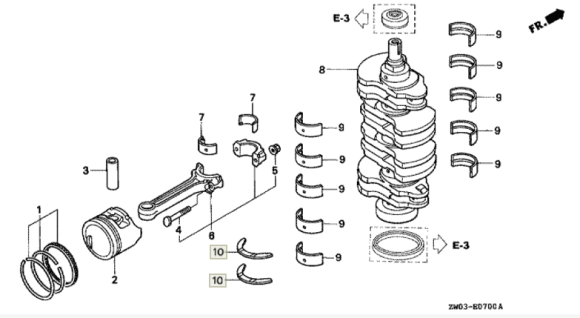 Полукольца коленвала HONDA BF75-90