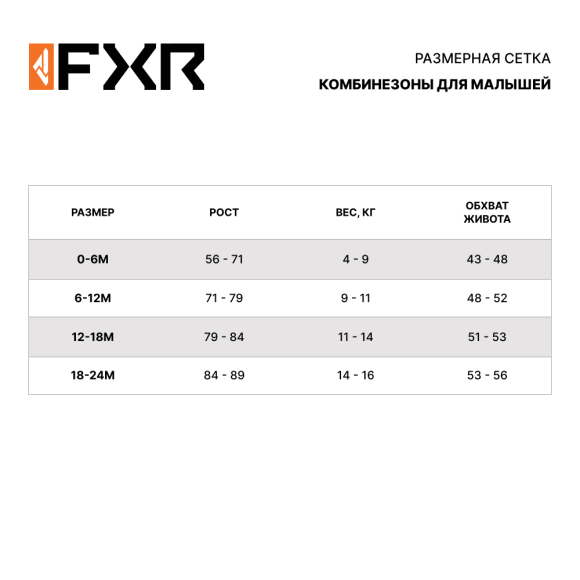 Детский комбинезон FXR CX с утеплителем Black/Inferno, 0-6