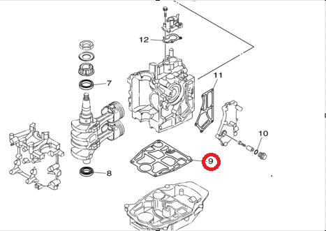 Прокладка под блок Yamaha F9.9-20 (PREMARINE)