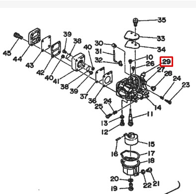 Втулка ролик рычага карбюратора Yamaha 9.9-15D; 115-225 (Yamaha)