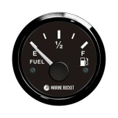 Указатель уровня топлива 240-33 Ом (US), черный циферблат, черный ободок, д. 52 мм, Marine Rocket Указатель уровня топлива 240-33 Ом (US), черный циферблат, черный ободок, д. 52 мм, Marine Rocket