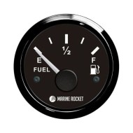 Указатель уровня топлива 240-33 Ом (US), черный циферблат, черный ободок, д. 52 мм, Marine Rocket Указатель уровня топлива 240-33 Ом (US), черный циферблат, черный ободок, д. 52 мм, Marine Rocket
