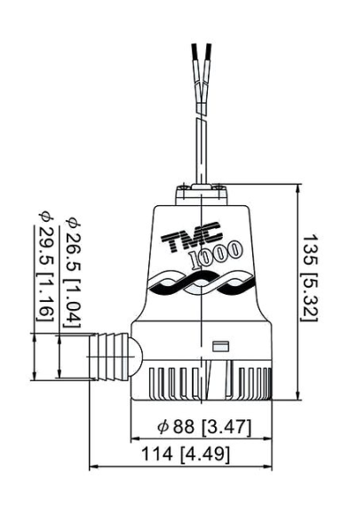 Помпа осушительная, 24 В, 1000GPH (3785 л/ч) Помпа осушительная, 24 В, 1000GPH (3785 л/ч)