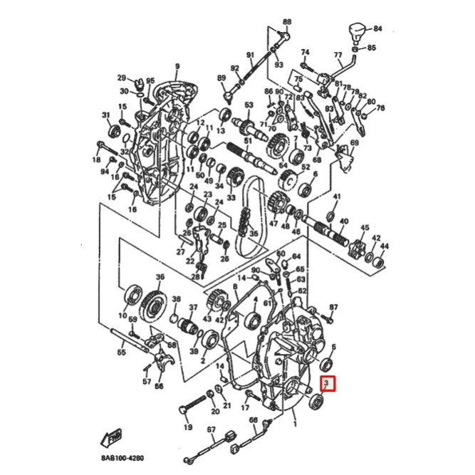 Сальник трансмиссии для снегохода Yamaha Enticer;Venture;Vmax (93102-35191) (Yamaha)