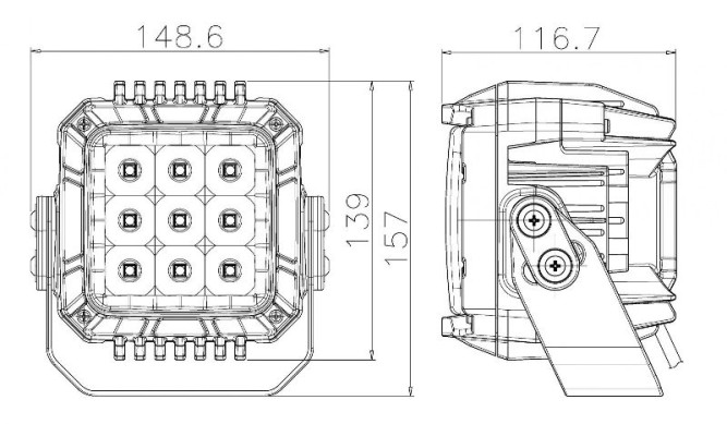Прожектор светодиодный для ATV, 9х10W направленный свет OS-053 LED