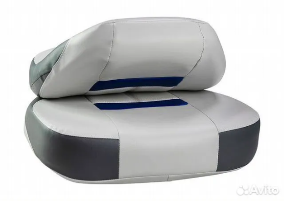 Кресло мягкое складное Pro Angler, обивка винил, цвет серый/угольный/синий, Marine Rocket