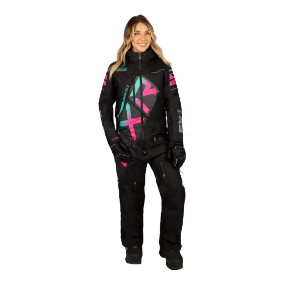 Комбинезон FXR CX F.A.S.T. с утеплителем Black/Mint-E Pink Fade, 14