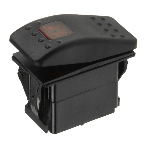 Переключатель двухпозиционный Skipper (ON)-ON 12В 20А, 7 контактов, с подсветкой