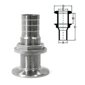 Стакан дренажный 3/4" с гайкой, под шланг 25 мм