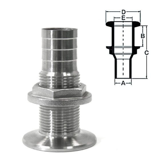 Стакан дренажный 3/4" с гайкой, под шланг 25 мм