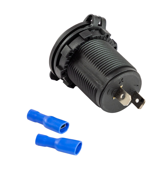 Разъем прикуривателя врезной, светодиодный, красный