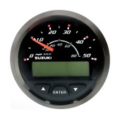 Спидометр Suzuki DF300, 80 км/ч, черный Спидометр Suzuki DF300, 80 км/ч, черный