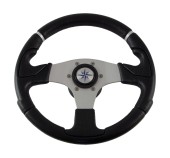 Колесо рулевое NISIDA, спицы серебрянные 320 мм, чёрный