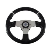 Колесо рулевое NISIDA, спицы серебрянные 320 мм, чёрный
