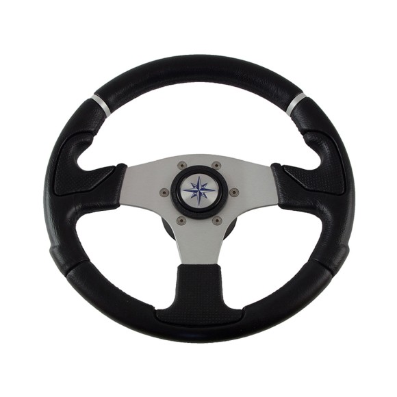 Колесо рулевое NISIDA, спицы серебрянные 320 мм, чёрный