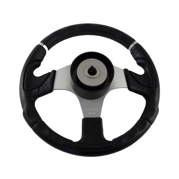 Колесо рулевое NISIDA, спицы серебрянные 320 мм, чёрный