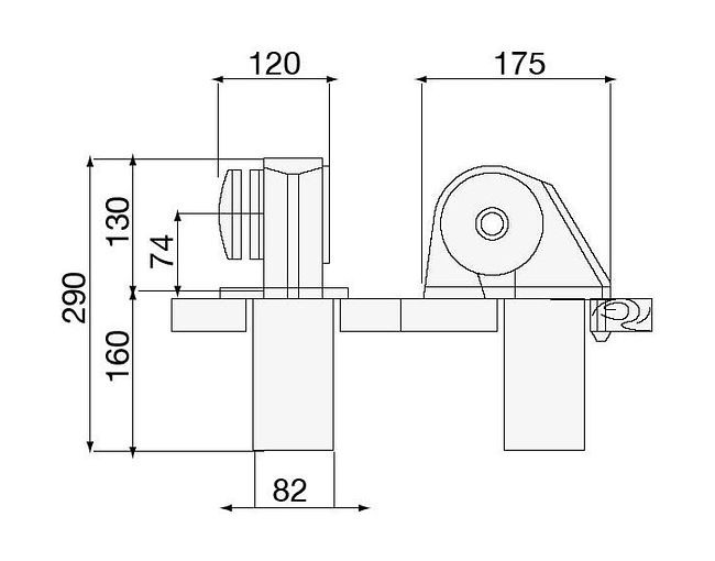 Лебедка якорная Italwinch OBI 500Вт, 12 В, цепь 6мм