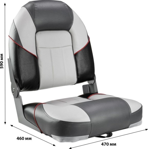 Кресло мягкое складное Premium Centurion, обивка винил, цвет серый/угольный, Marine Rocket Кресло мягкое складное Premium Centurion, обивка винил, цвет серый/угольный, Marine Rocket