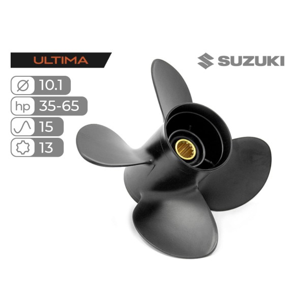 Винт гребной Skipper Ultima для Suzuki 35-65HP алюминиевый, диаметр 10,1", шаг 15"
