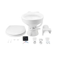 Унитаз судовой керамический 12В (компакт) сиденье из дерева с эмалевым покрытием