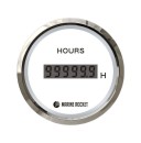 Счетчик моточасов цифровой 0-99999, 9 ч., белый циферблат, нержавеющий ободок, д. 52 мм, Marine Rocket