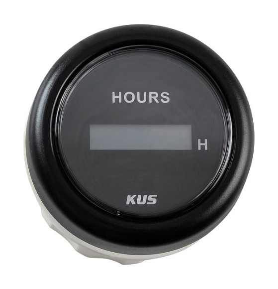 Счетчик моточасов цифровой 0-99999, 9 ч., черный циферблат, черный ободок, д. 52 мм Счетчик моточасов цифровой 0-99999, 9 ч., черный циферблат, черный ободок, д. 52 мм