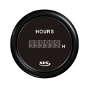Счетчик моточасов цифровой 0-99999, 9 ч., черный циферблат, черный ободок, д. 52 мм