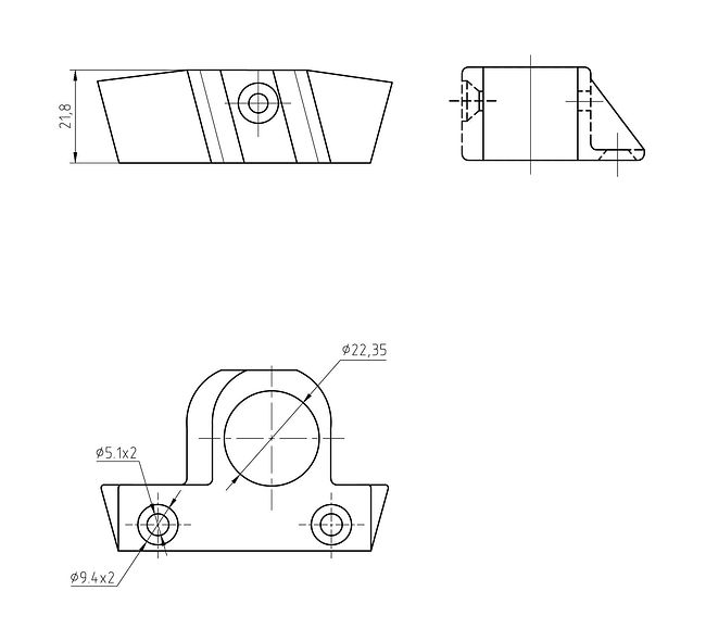 Кронштейн для трапа правый 7/8" (22 мм)