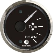 Трим-указатель, черный циферблат, нержавеющий ободок, д. 52 мм, Marine Rocket Трим-указатель, черный циферблат, нержавеющий ободок, д. 52 мм, Marine Rocket
