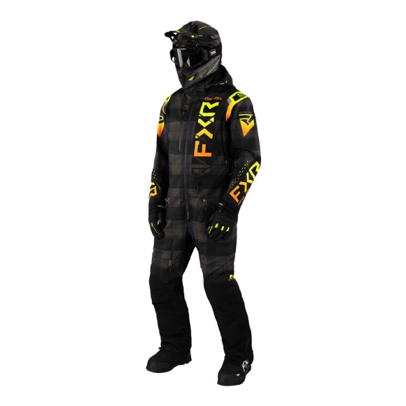 Комбинезон FXR Helium с утеплителем Black/Plaid/Inferno, XL