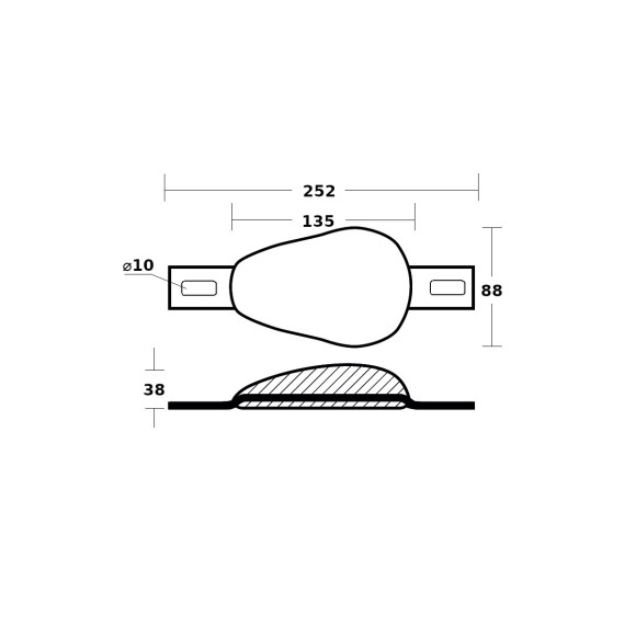 Анод алюминиевый на корпус судна