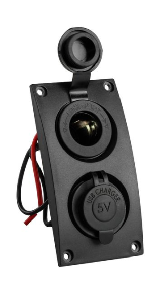 Панель с USB-разъемом и прикуривателем Панель с USB-разъемом и прикуривателем