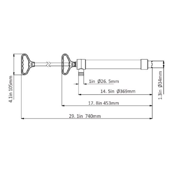 Ручной насос SEAFLO 15/24 литров минуту, 740 мм