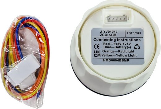 Счетчик моточасов цифровой 0-99999, 9 ч., черный циферблат, черный ободок, д. 52 мм, Marine Rocket