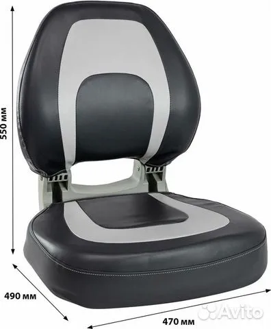 Кресло мягкое складное, обивка винил, цвет серый/угольный, Marine Rocket