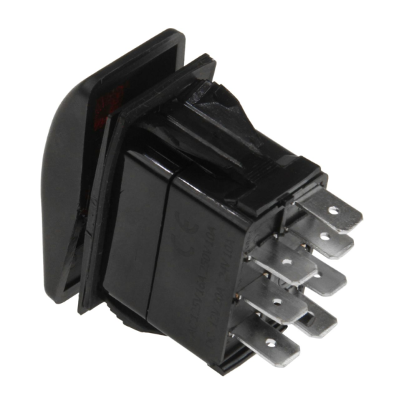 Переключатель двухпозиционный Skipper ON-ON 12В 20А, 7 контактов, с подсветкой