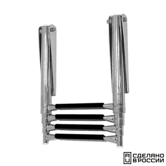 Трап телескопический складной, 4 черных ступени (ширина 320 мм.)