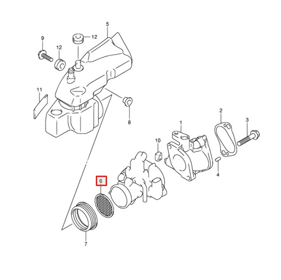 Сетка впускного коллектора Suzuki DF15-20(A), DF9.9(B) (Suzuki) Сетка впускного коллектора Suzuki DF15-20(A), DF9.9(B) (Suzuki)