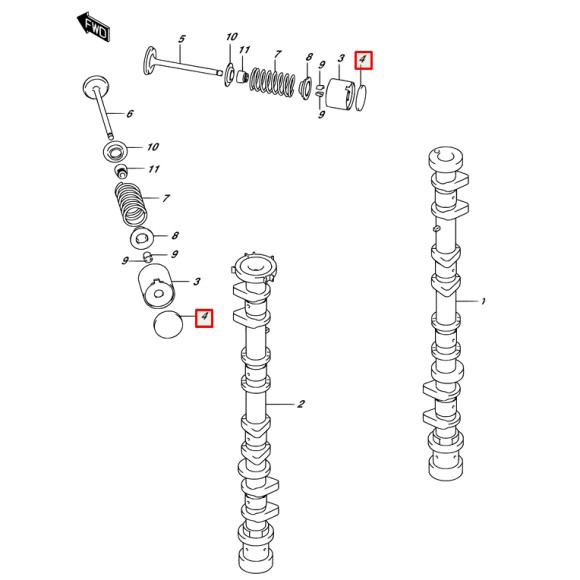 Шайба регулировочная клапанов SUZUKI DF90-140A (T 2.225) (Suzuki)