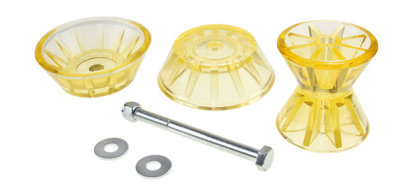 Ролик носовой 4" желтый с крепежом