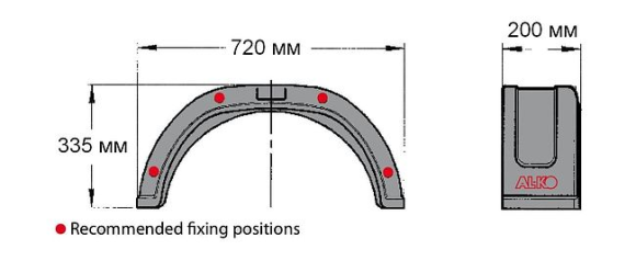 Крыло для прицепа, пластиковое, AL-KO E2070 Крыло для прицепа, пластиковое, AL-KO E2070
