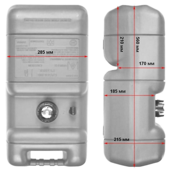 Бак топливный для судов, переносной 24л, с указателем уровня Бак топливный для судов, переносной 24л, с указателем уровня