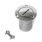 Горловина заливная SUNFINE 51мм прямая с ключом (Diesel), нержавеющая сталь