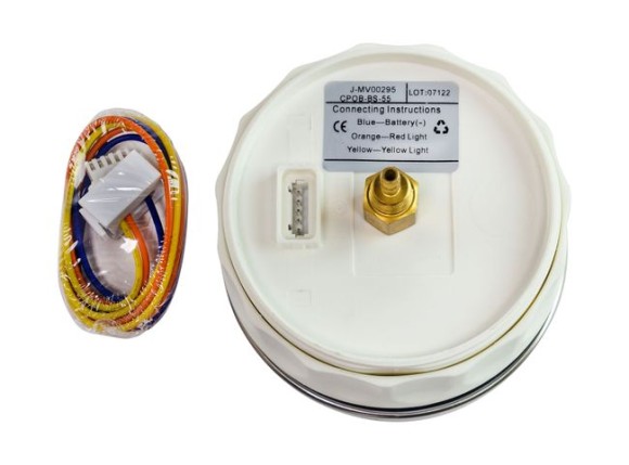 Спидометр манометрический 0-55 MPH, черный циферблат, нержавеющий ободок, д. 85 мм, Marine Rocket