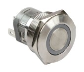 Кнопка без фиксации, подсветка синяя, 12 В, д.25мм Кнопка без фиксации, подсветка синяя, 12 В, д.25мм