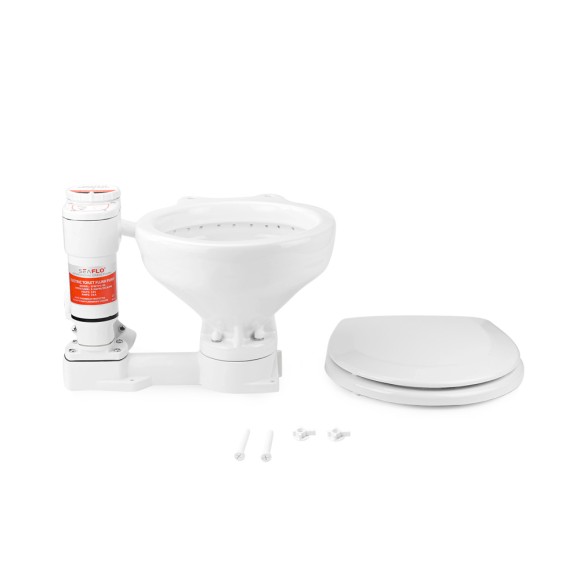 Унитаз судовой керамический с вертикальным насосом 12В (размер компакт) Унитаз судовой керамический с вертикальным насосом 12В (размер компакт)