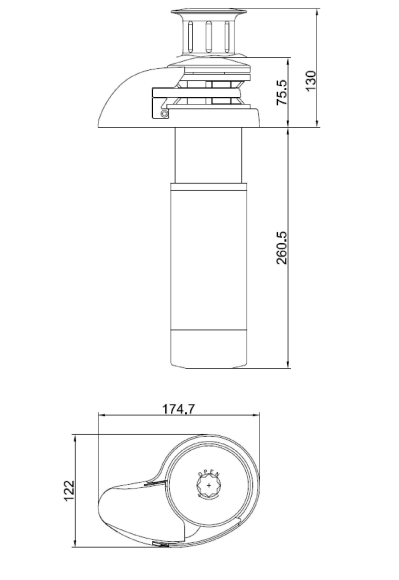 Лебедка якорная Italwinch SMART-V, 500Вт, 12 В, цепь 6мм
