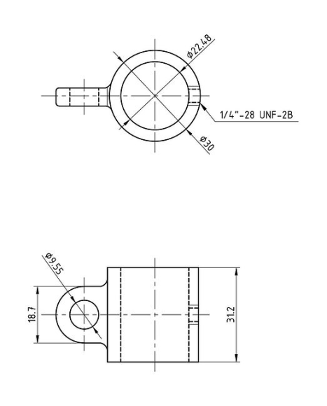 Кронштейн леера 7/8" (22,2 мм) скользящий с петлей