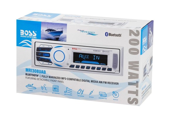 Морская магнитола 1DIN BOSS MR1308UAB