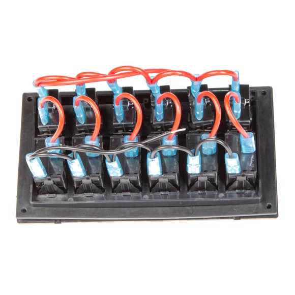 Панель бортового питания Skipper с кулисными переключателями переключателей - 6, с индикацией